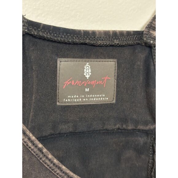 Free People Movement Hot Shot Onesie Black Charcoal Harem Jumpsuit M Lagenlook - Picture 6 of 7